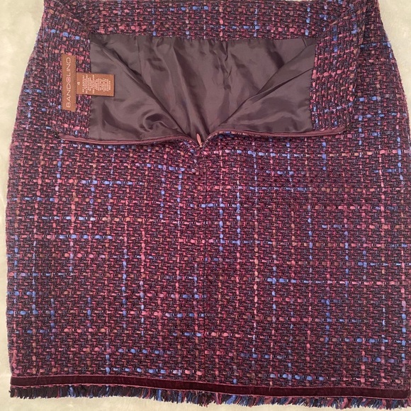 Bandolino Tweed Pencil Skirt Plum Size 4 Mini Multicolor Business burgundy - Picture 4 of 11